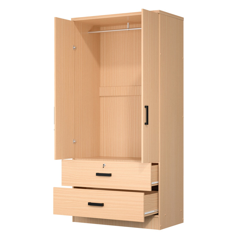 Armoire à miroir 2 portes et 2 tiroirs Majoch, Érable