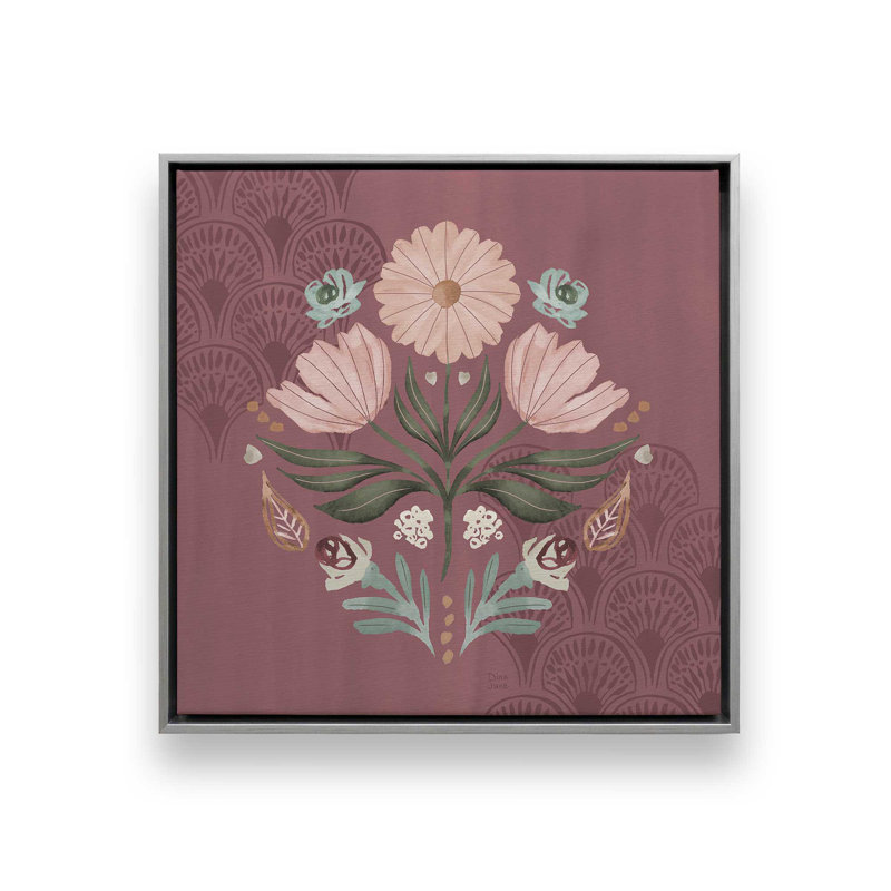 Impressions V par Dina June, reproduction d'art sur toile, H 20 po x l 20 po, Cadre flottant, Argent argent