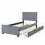 Lit plateforme tapissier en velours avec lit gigogne-141252997