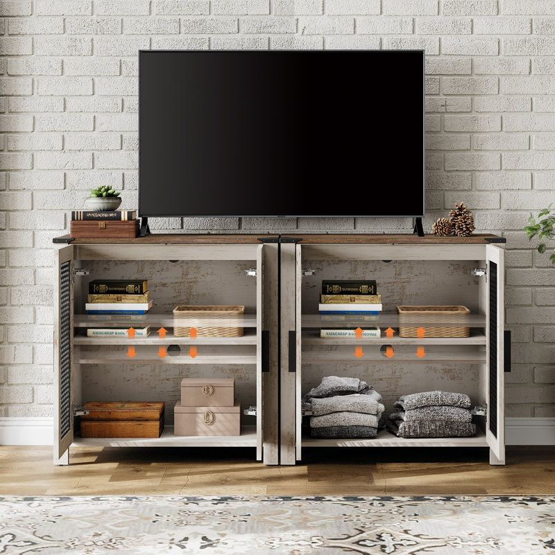 Vita 61.2'' Sideboard, White/Brown