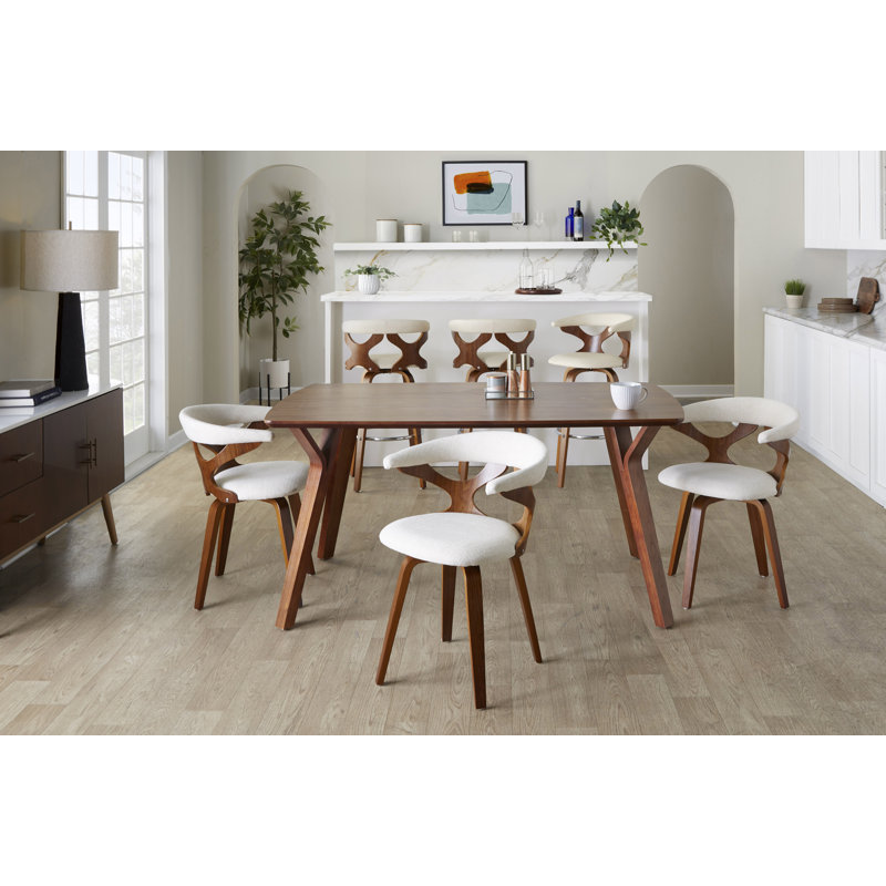 Fayette Rectangular Dining Table with Wood Top, Walnut, Walnut