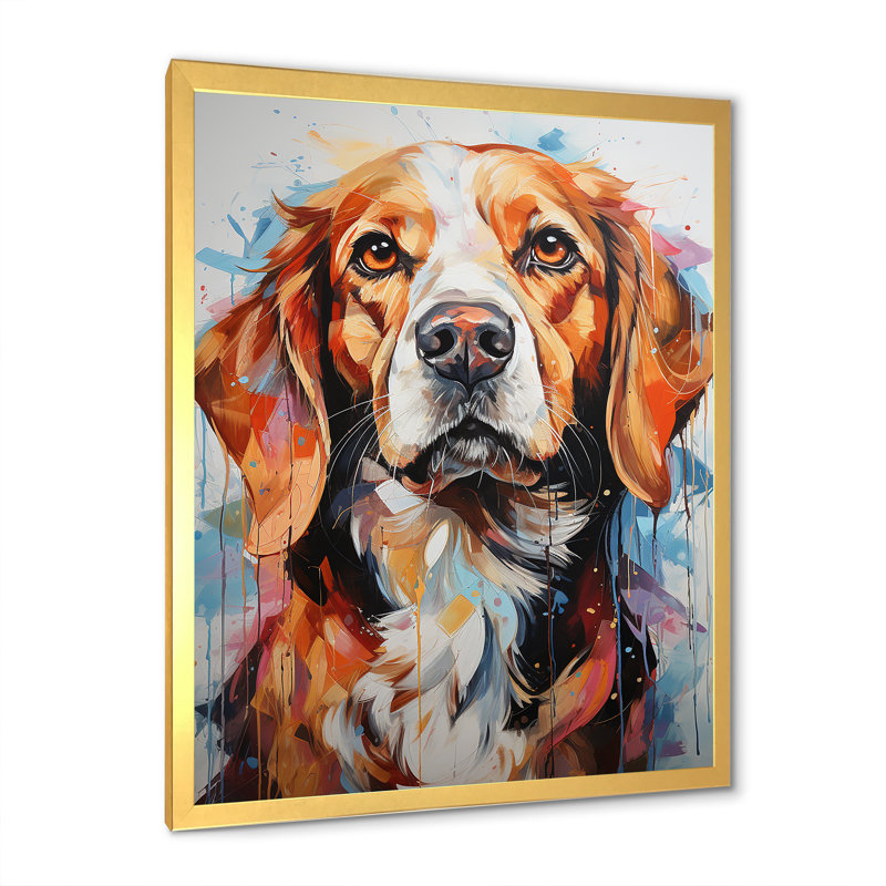 Beagle Bliss I sur impression sur toile, H 20 po x l 12 po x P 1 po, Cadre naturel flottant