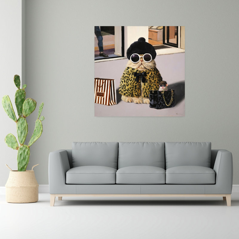 Art urbain contemporain pour chat, H 48 po x l 48 po