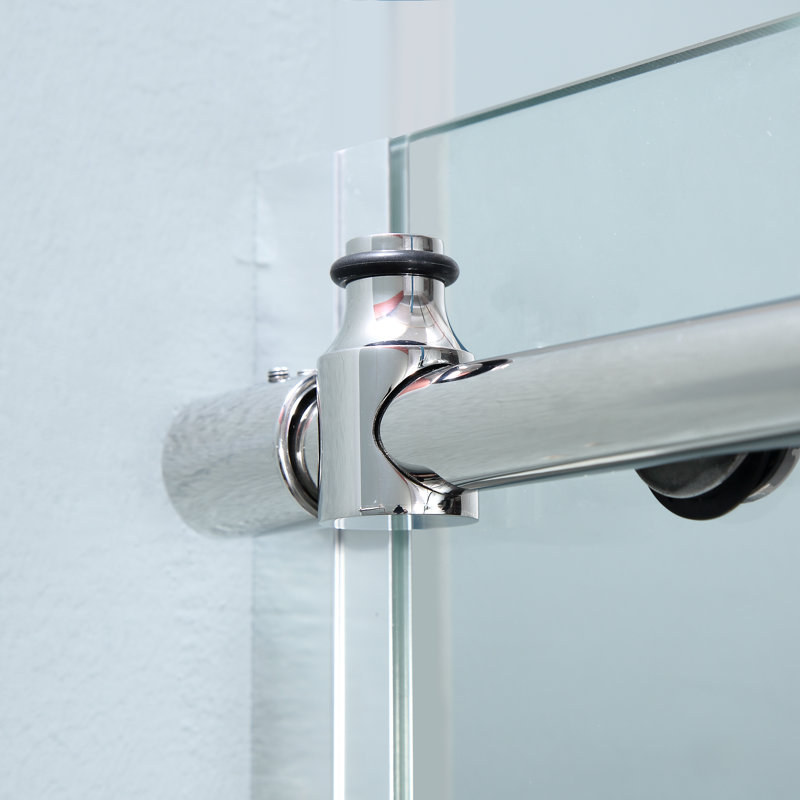 48'' Chrome Semi-Frameless Sliding Shower Door with Clear Glass