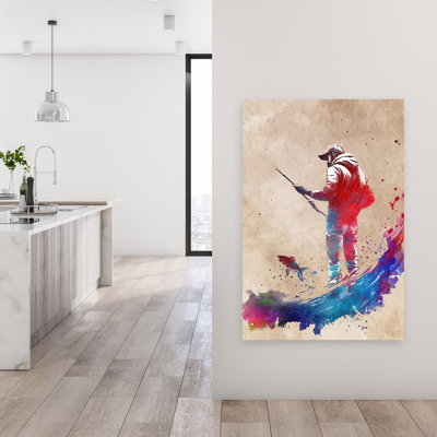 «Vibrant Fishing Splash», art mural contemporain