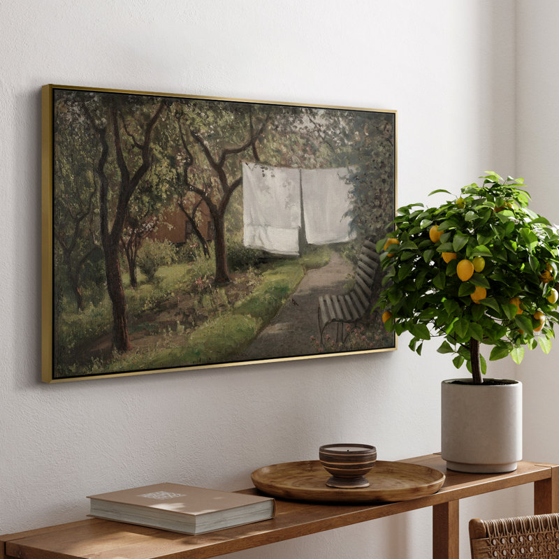 " Vintage Landscape - CCCLXI ", Gold Floater Framed Canvas, 17" H x 25" W x 2'' D