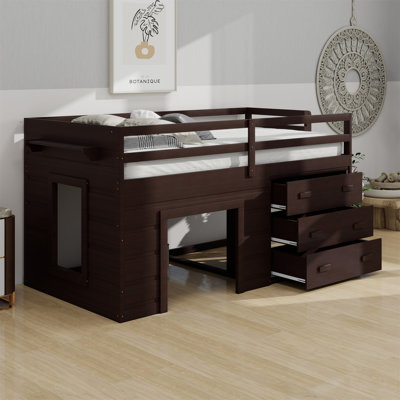 Loft Bed With Drawers And Shelf by Latitude Run