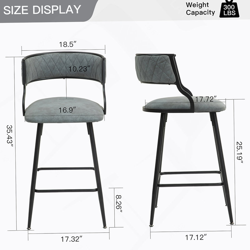 Tabouret de bar 26 po Drake, Gris