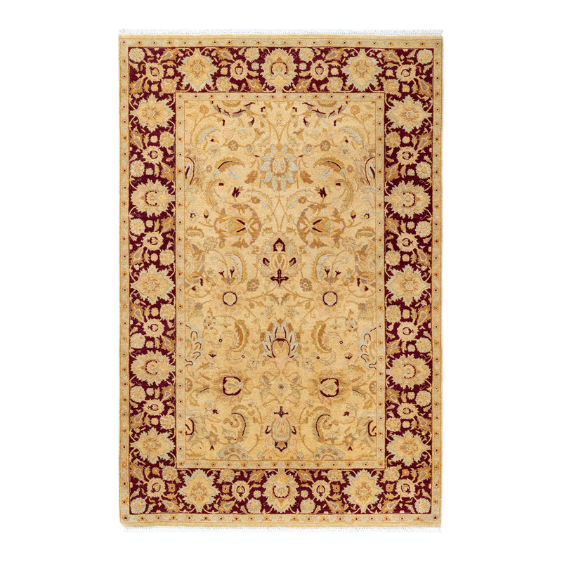 Classic One-of-a-Kind 4'2" x 6'4" Hand Knotted Area Rug