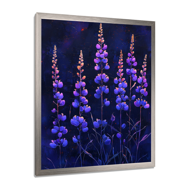 Barbican - impressions sur toile florales, Argent argent, H 40 po x l 30 po, Reproduction encadrée d'une seule photo