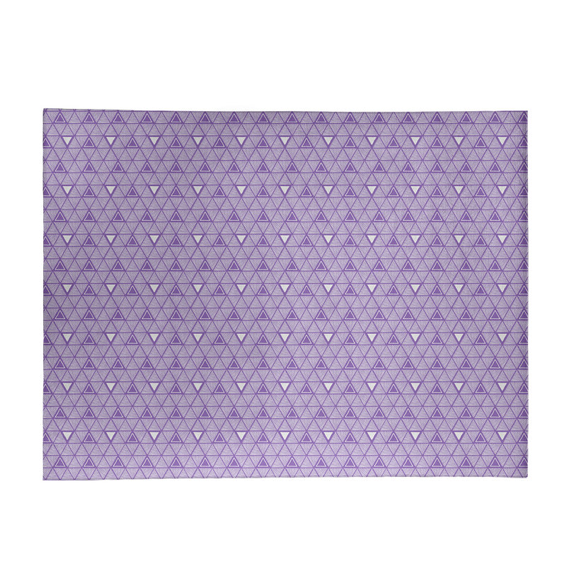 Tapis de zone mauve claire à triangles dessinés à la main, Rectangle 5 pi x 7 pi