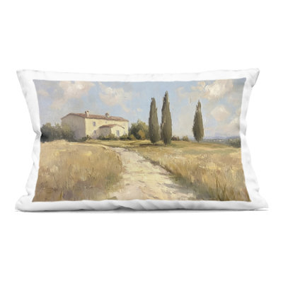 Coussin décoratif à pois dans un paysage champêtre par Steve Toole