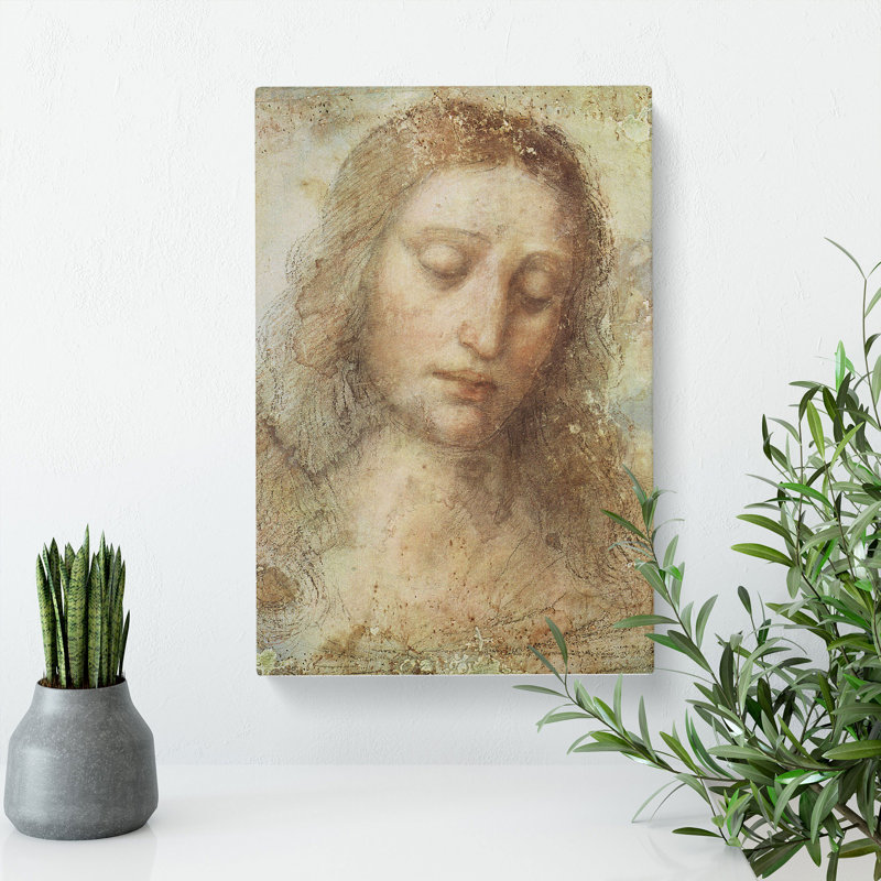 Head Of Christ by Leonardo Da Vinci - Wrapped Canvas Painting, 76cm H x 50cm W x 3cm D