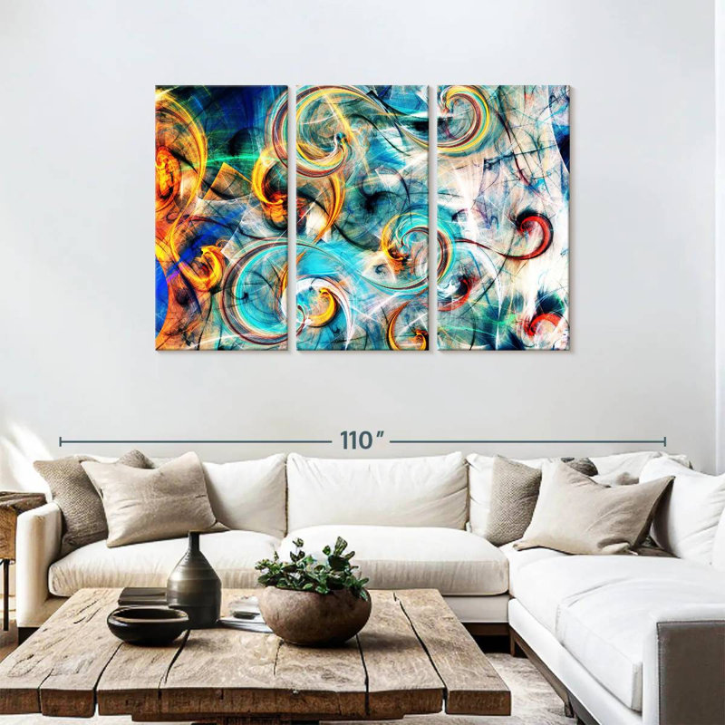 Avery Light Curves Abstract, 48" H x 74" W