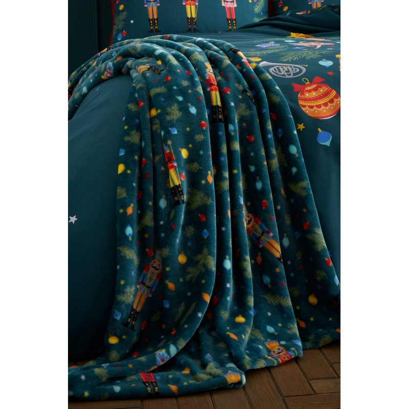 Christmas Nutcracker Fleece Cosy Blanket Throw