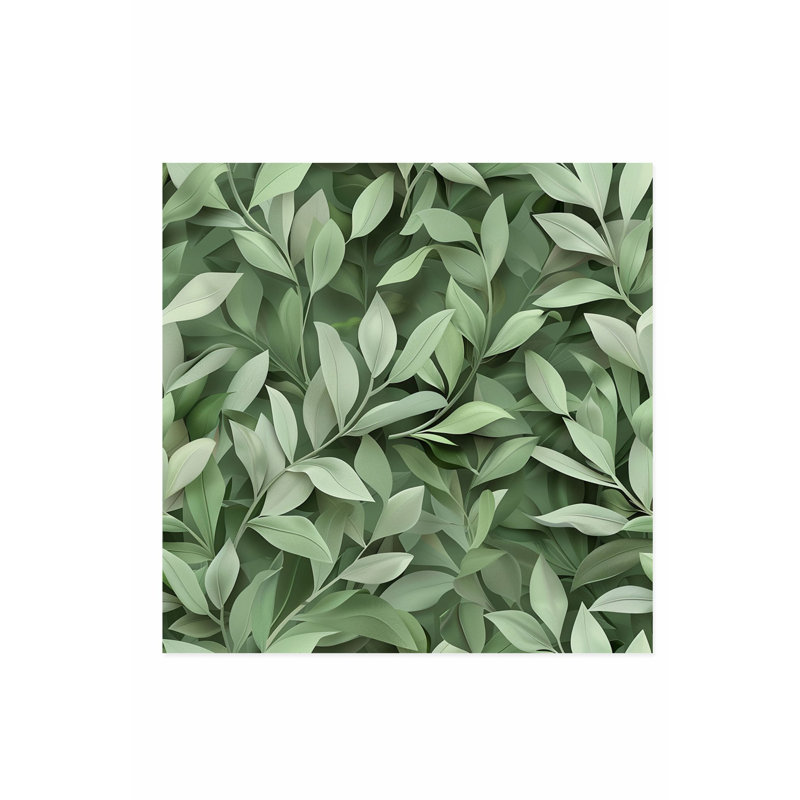 «Botanical Green Plant Leaves VI», reproduction d'art non encadrée