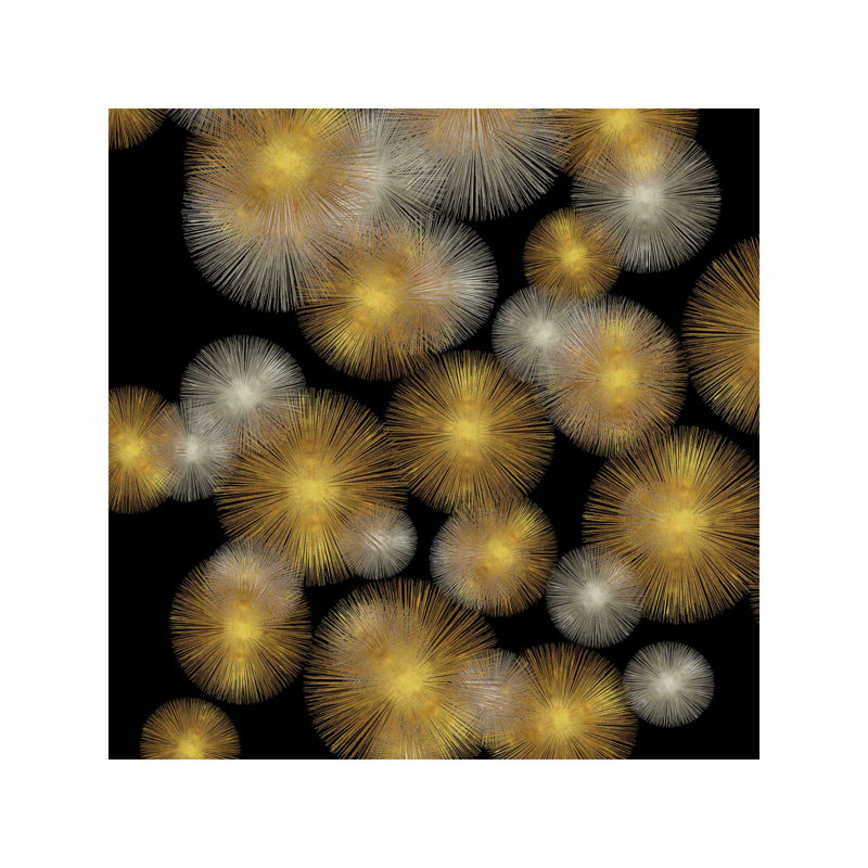 Flourish In Gold And Silver by Abby Young - Wrapped Canvas Print, 93.98 cm H x 93.98 cm W x 1.91 cm D