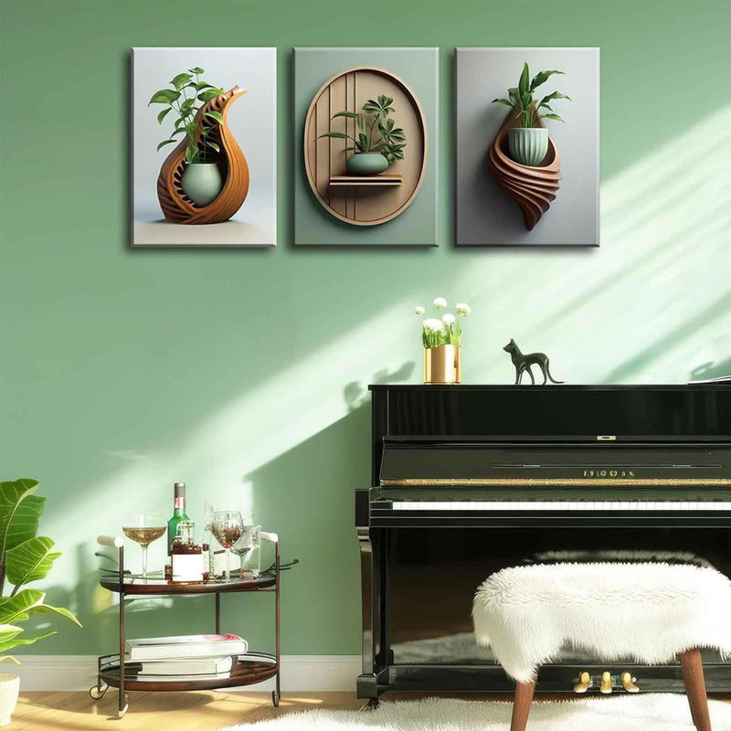 3 Piece Wrapped Canvas Print, 60 cm H x 40 cm W