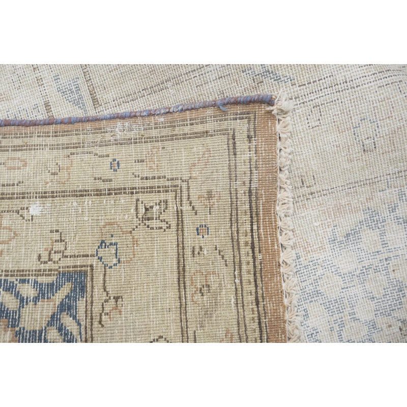 Tapis oriental délavé à motif floral antique délavé à la pierre