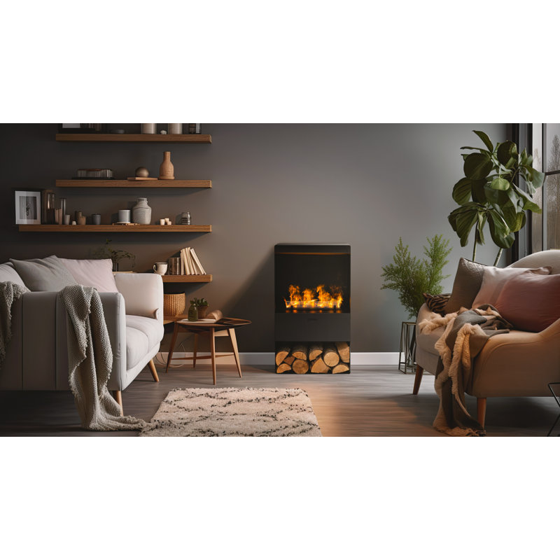 Planika - Steamy, Free Standing Eletric Fireplace with Steam humidifier