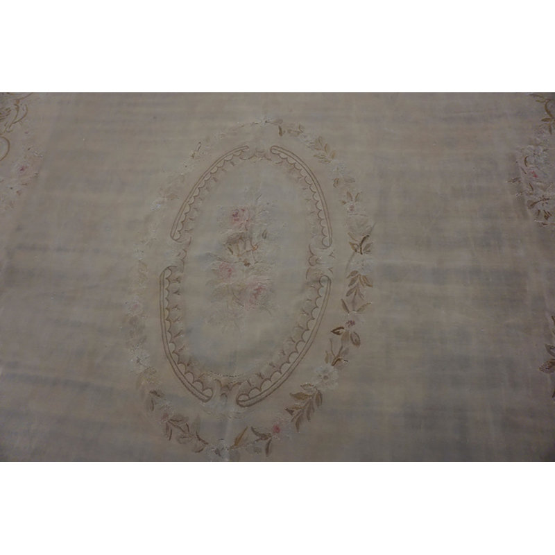 Tapis Aubusson crème crème antique du début du 19e siècle