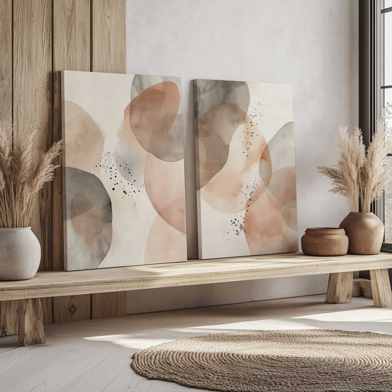 Ensemble de 2 verres Sandstone Glow, Toile tendue, H 13 po x l 40 po