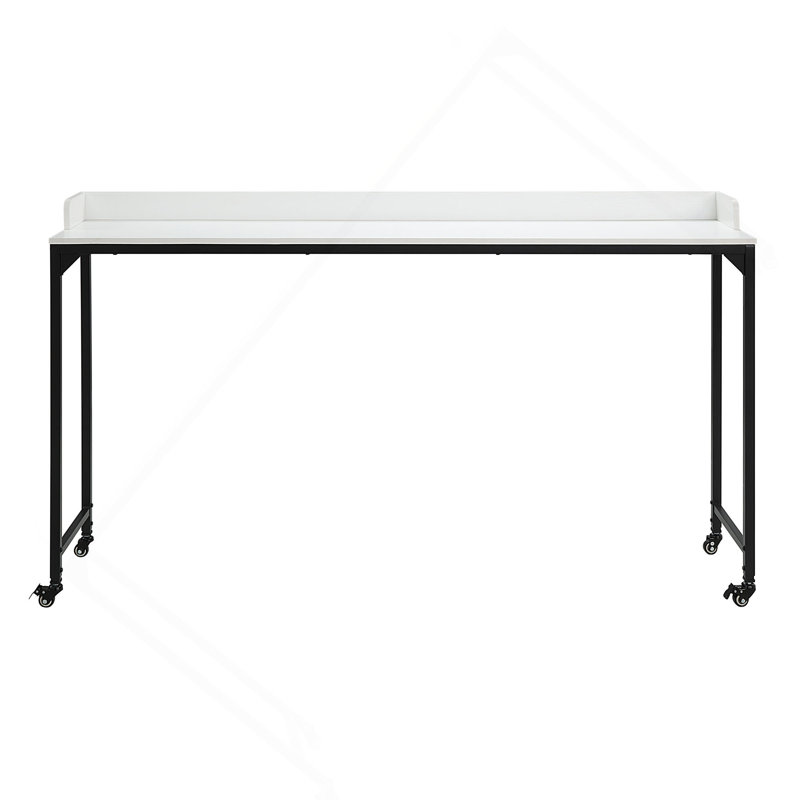 Bureau polyvalent au-dessus du lit blanc avec hauteur réglable, pieds en métal avec roulettes, table de lit 1pc, table d'ordinateur portable pour lit, table de petit déjeuner
