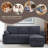 91"W Fabric Reversible Sleeper Sectional With Storage Chaise, Drop-Down Table, Cup Holders And Charging Ports-46676618