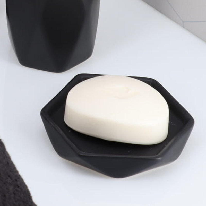 Porte-savon pour salle de bain Diamond, Noir