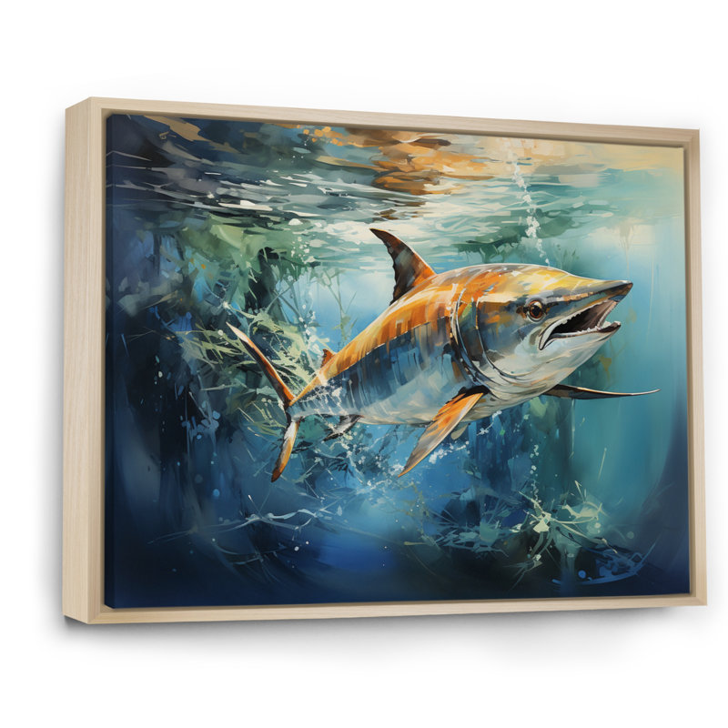 «Fishing Majestic Marlins IV», reproduction, Cadre naturel flottant, H 12 po x l 20 po x P 1 po