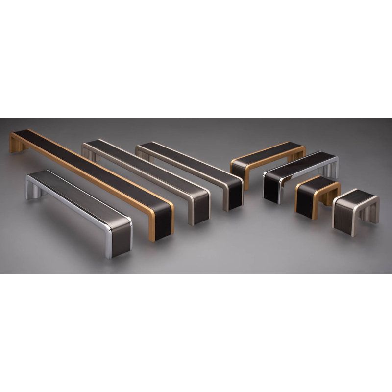 Fusion 12" Center to Center Bar Pull, Gunmetal/Satin Brass