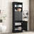 Black Tall Storage Cabinet With 3 Drawers And Adjustable Shelves For Bathroom, Study, Office And Interior, MDF Board With Painted Finish-1723884736