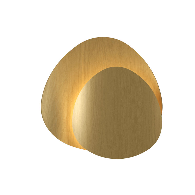 Leaf Manufactured Wood Flush Mounted Sconce, Organic Gold