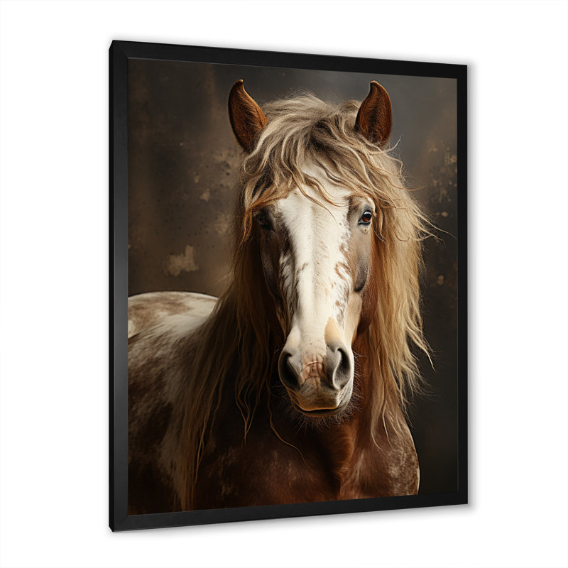 Kededra Brown Horse Harmonious Balance, reproduction d'art sur toile, H 20 po x l 12 po x P 1 po, Cadre simple noir