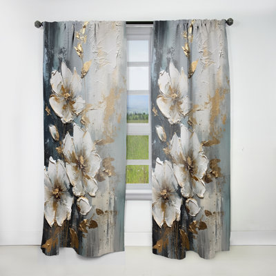 Lynmeade - Pommier symphonique or blanc III - Rideau traditionnel - Velours obscurcissant - 1 panneau