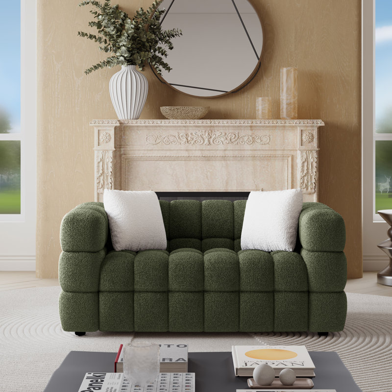 Monica 61'' Upholstered Modern Loveseat
