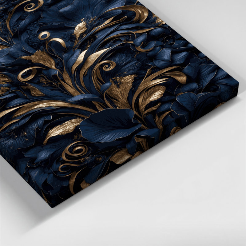 "Abstract Florals 2", art mural sur toile grise, H 18 po x l 12 po
