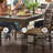 Mereworth 7 Piece Dining Table Set | Rectangular Wood Top and 6 Ladder-Back Chairs | Dual Tone Weathered White Brown-935137874-931307553
