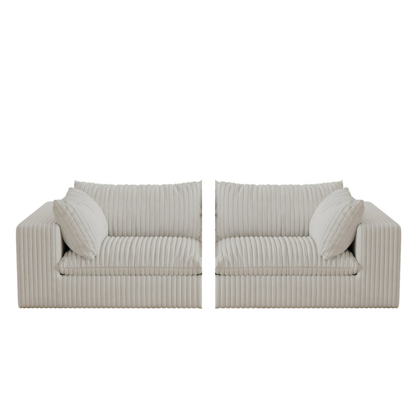 Canapé 78,87 po 2 places - blanc, Blanc