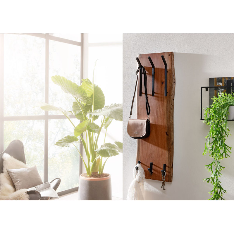Binns Solid Wood Wall 3 - Hook Wall Mounted Coat Rack
