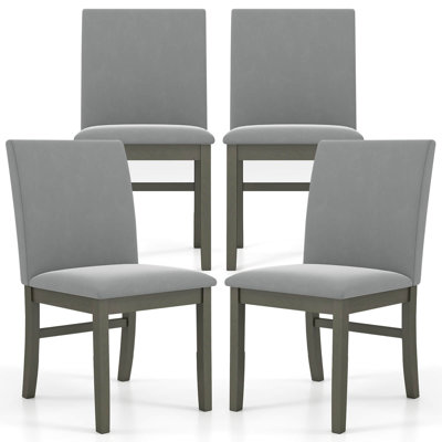 Ensemble de 2 chaises de salle à manger rembourrées avec garniture cloutée et pieds en bois d'hévéa