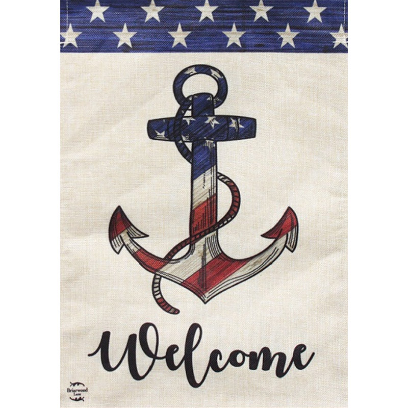 Drapeau de maison Amercian Anchor Burlap