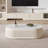  Bilawal Cream Fluted Extendable Oval Coffee Table Solid Wood With 4 Drawers, Fully Assembled