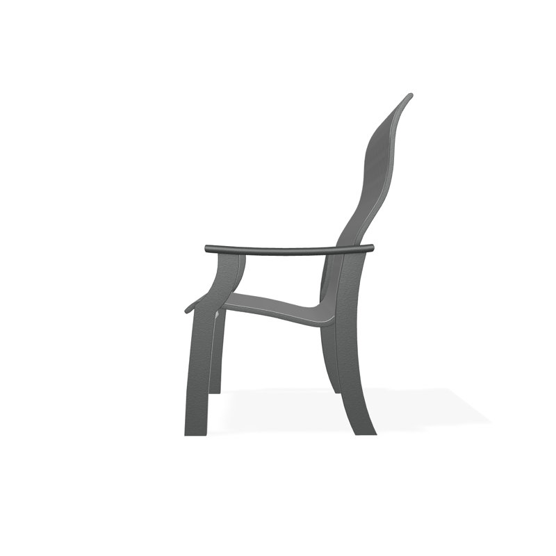 St. Catherine Polymer Outdoor Lounge Chair, Graphite, Destiny Steel