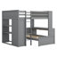 Lit mezzanine avec lit autonome, tablettes, bureau et garde-robe-781096507