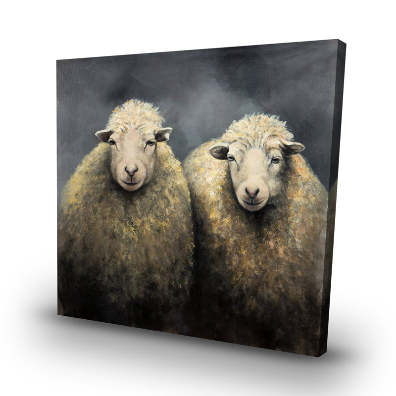 Wool sheeps - 32"x32" art on canvas