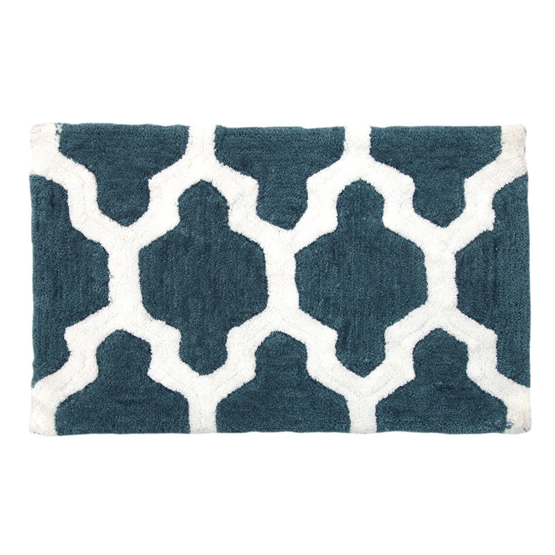 Kutz Non-Slip Bath Rug, Aqua Blue