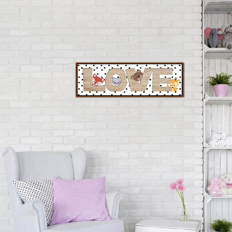 Art love, H 16 po x l 48 po x 1,5 po, Toile avec cadre en bois classique