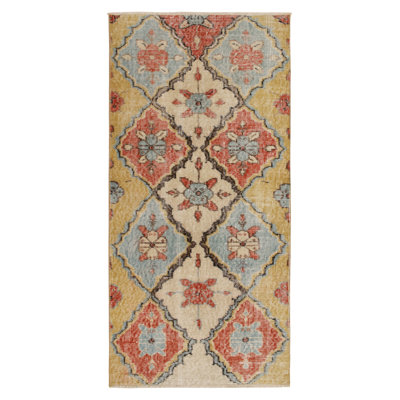 One-of-a-Kind 2'5" X 4'10" 1950s Runner Wool Area Rug in