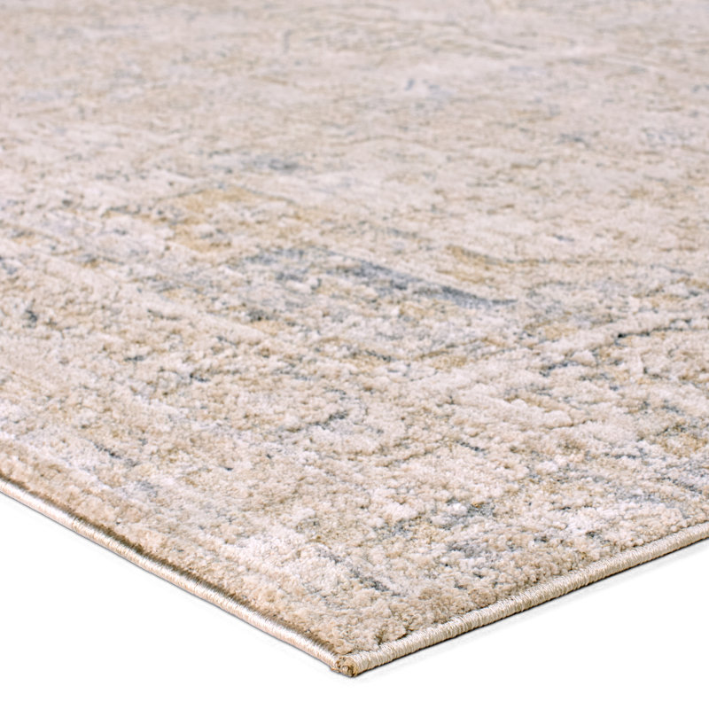 Tapis crème et beige médaillon Kabul ZAR03 , Rectangle 9 pi 6 po x 13 pi 6 po